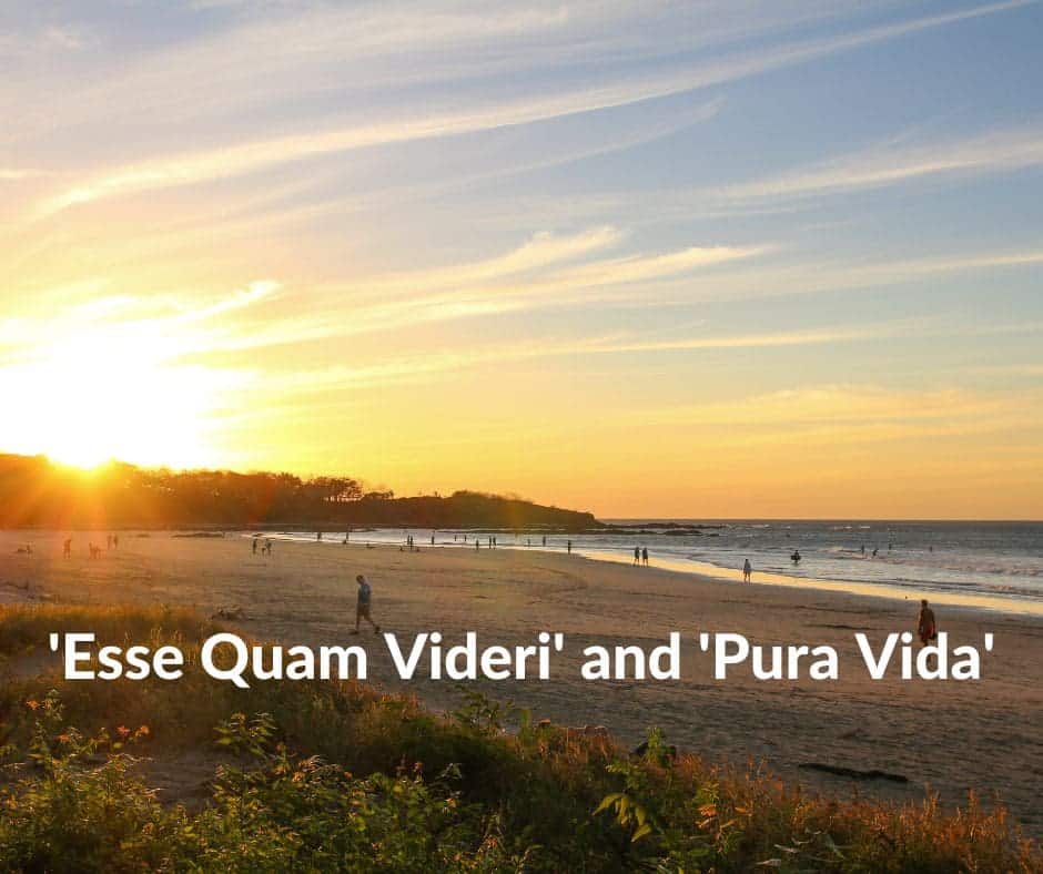 A’Esse Quam Videri’ and ‘Pura Vida’dd a title 'Esse Quam Videri' and 'Pura Vida'