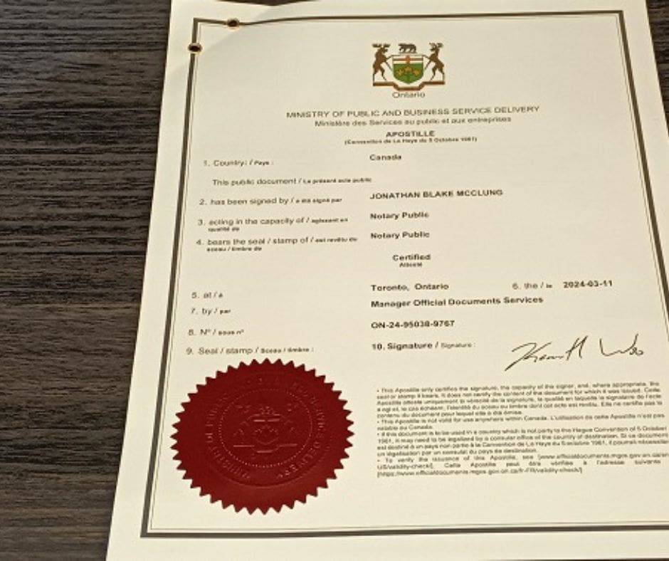 apostilled documents